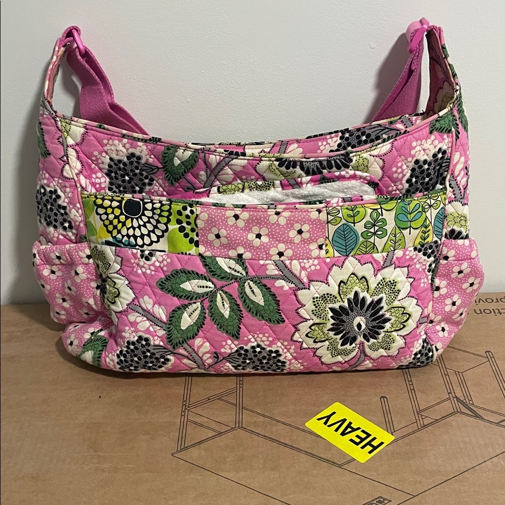 Vera Bradley Pink and Green Floral Shoulder Bag
